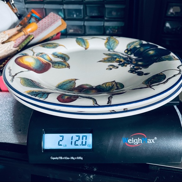 Pier 1 White Fruit stoneware Macintosh Apple dinner plate - Picture 4 of 5